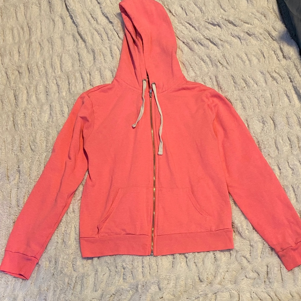 Forever 21 Coral Zip-Up Hoodie